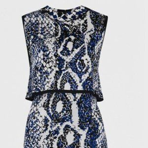 French Connection FCUK Spotlight Boa Snake Print Sheath Layer Dress